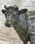 Milk Cow Cattle Bronze Statue Sculpture Figure Figurine Farm Decor 9" x 11"