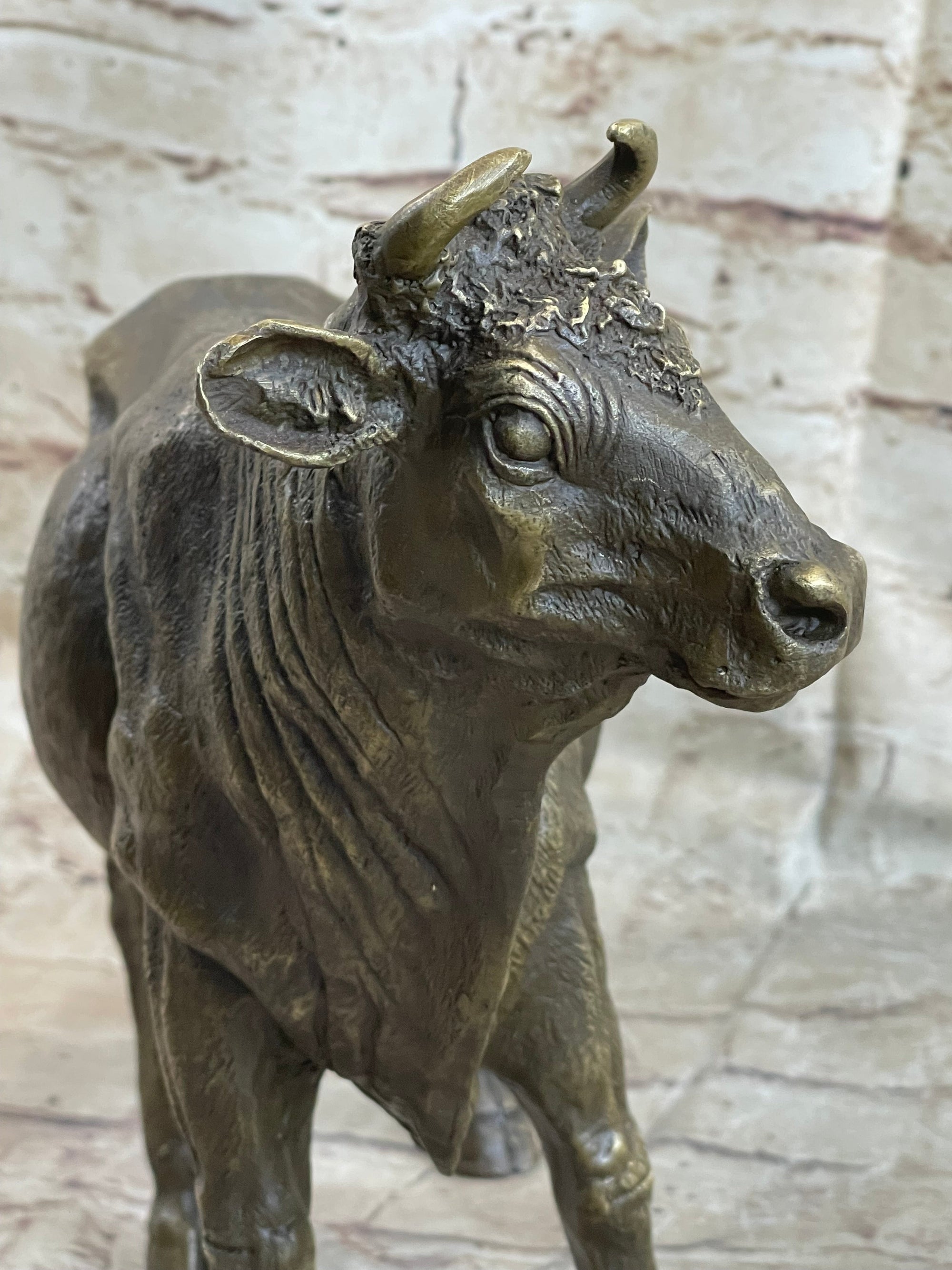 Milk Cow Cattle Bronze Statue Sculpture Figure Figurine Farm Decor 9&quot; x 11&quot;