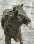 Milk Cow Cattle Bronze Statue Sculpture Figure Figurine Farm Decor 9" x 11"