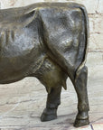 Milk Cow Cattle Bronze Statue Sculpture Figure Figurine Farm Decor 9" x 11"