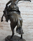 Frederic Remington Bronco Buster Bucking Horse Western Americana Bronze Statue