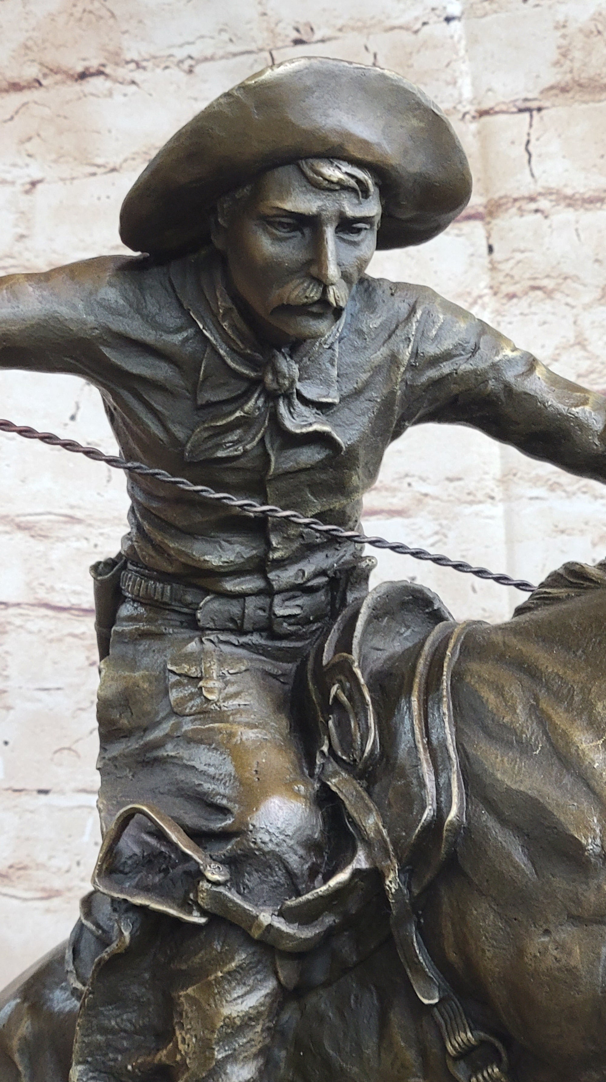 Frederic Remington Bronco Buster Bucking Horse Western Americana Bronze Statue