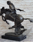 Frederic Remington CHEYENNE bronze statue-Native American Indian on horse