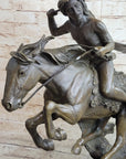 Frederic Remington CHEYENNE bronze statue-Native American Indian on horse