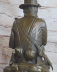 Large Remington Tribute 2  Cowboy and Horse w Gun Bronze Sculpture Marble Statue