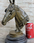 Hot Cast Bronze Horses Head Sculpture Marble Statue Figurine Barye Home Decor Art