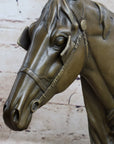 Hot Cast Bronze Horses Head Sculpture Marble Statue Figurine Barye Home Decor Art