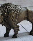 American Buffalo Bull Bison Bronze Metal Figure Figurine Sculpture Statue Western Decor 8" x 11"