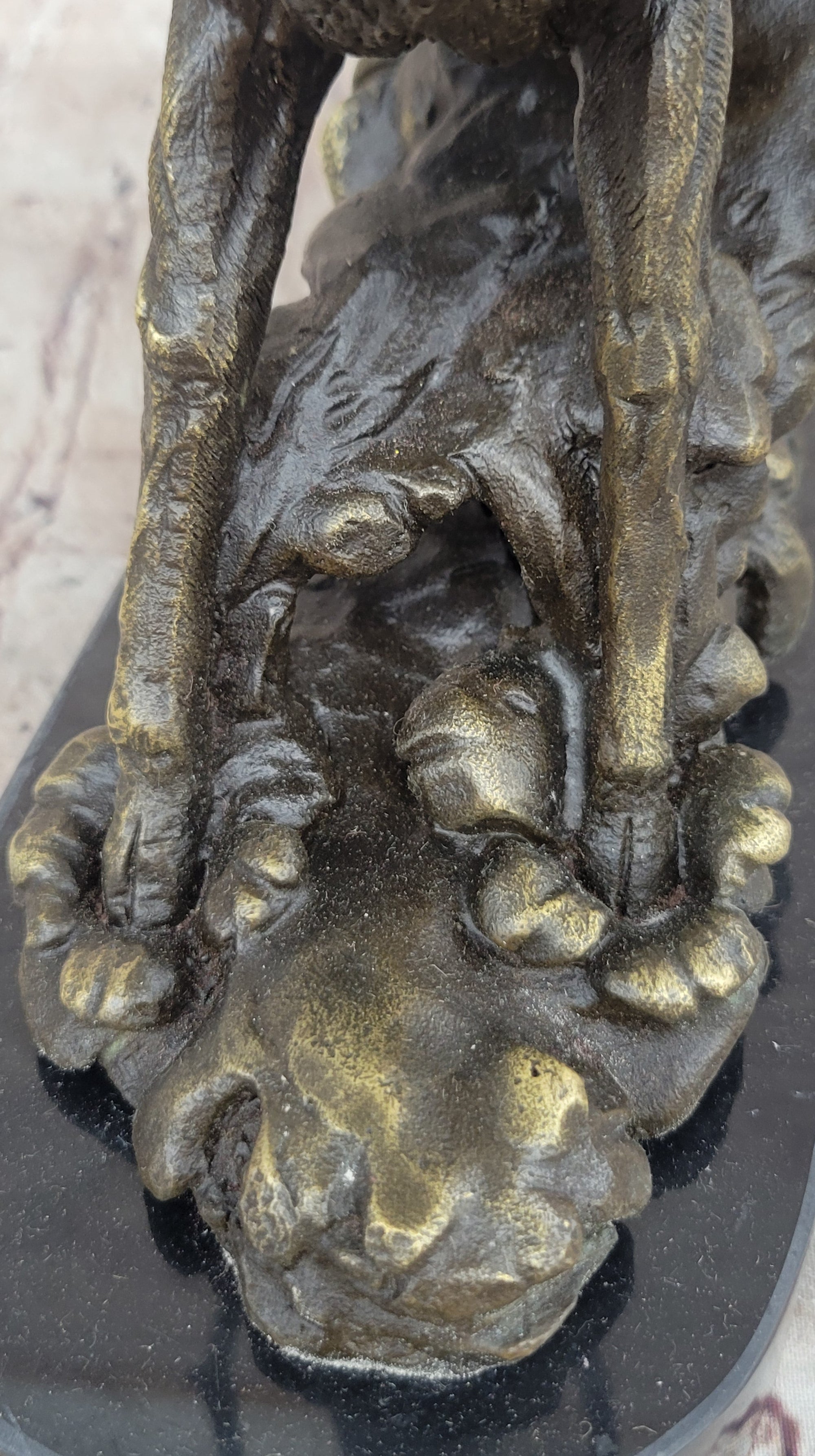 Running Deer Elk Buck Stag Caribou Reindeer Bronze Metal Sculpture Statue 11&quot; x 10&quot;