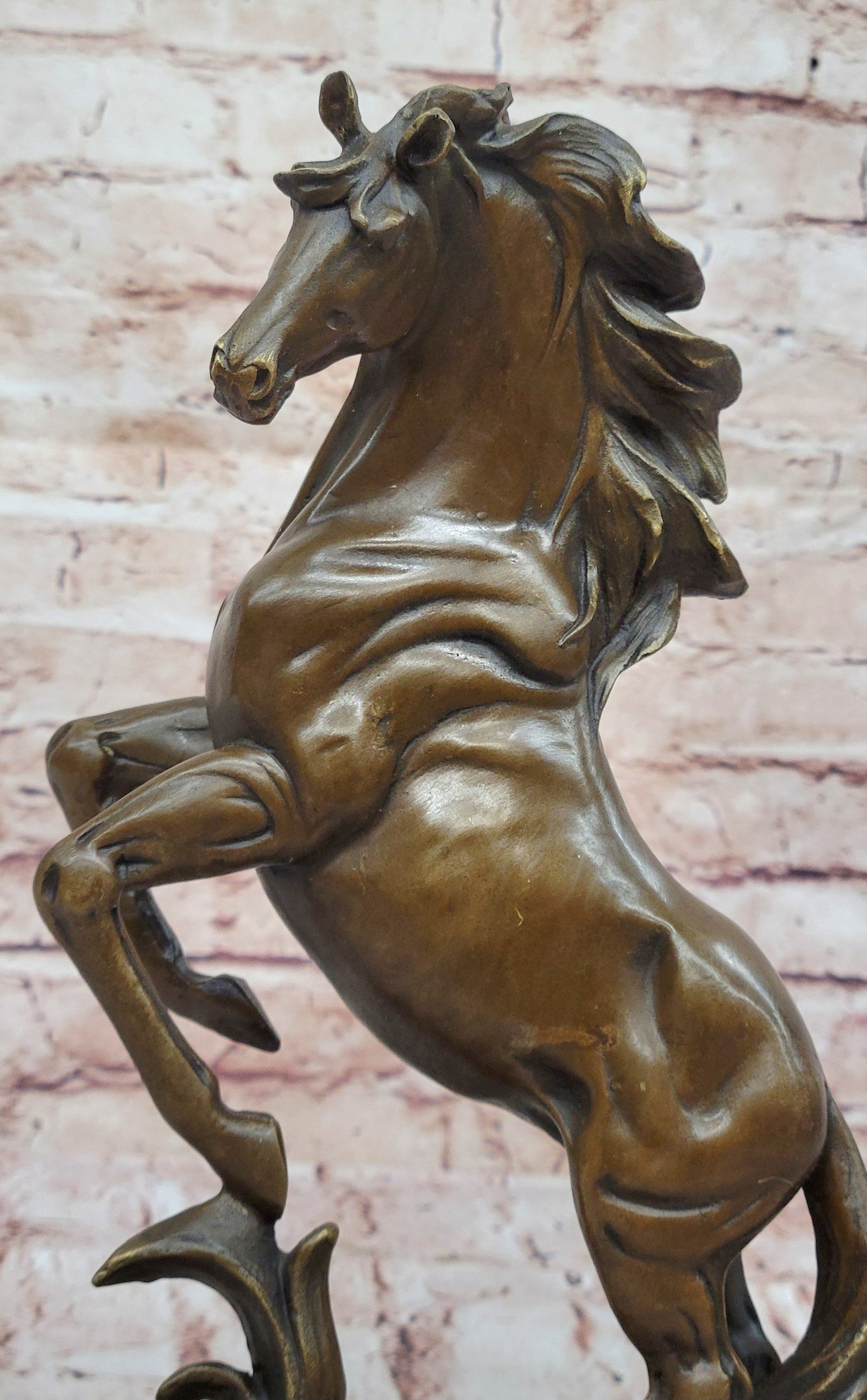 Rearing Horse Bronze Sculpture Statue Equestrian Stables Country Western Decor