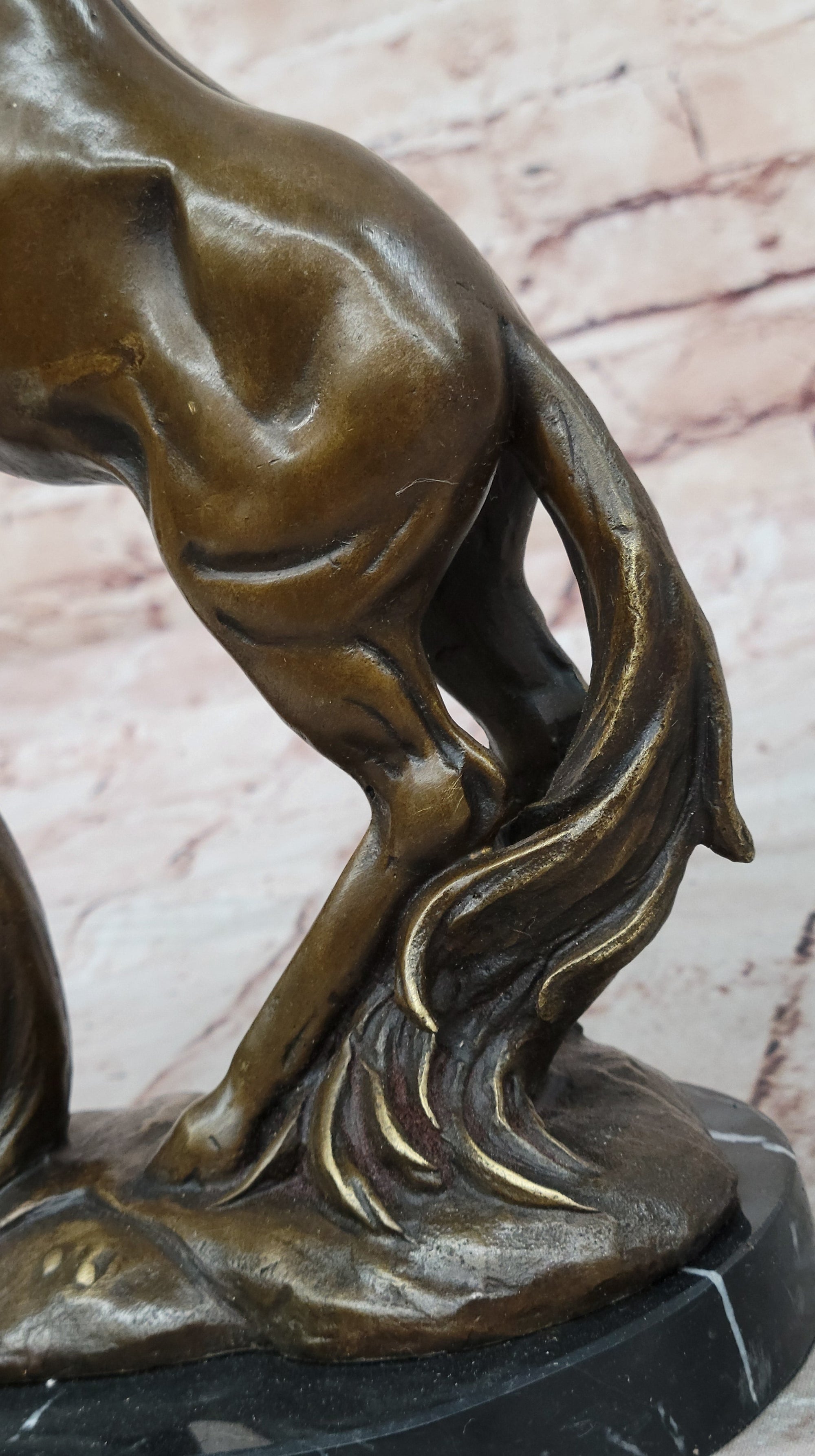 Rearing Horse Bronze Sculpture Statue Equestrian Stables Country Western Decor
