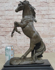 Rearing Stallion Horse Bronze Sculpture Statue Equestrian Horses Decor Signed Original Art