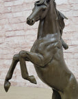 Rearing Stallion Horse Bronze Sculpture Statue Equestrian Horses Decor Signed Original Art