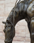 Western Cowboy on Horseback w/ Shotgun Bronze Sculpture Statue 16" x 14"