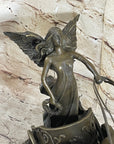 Nike Driving Chariot with Horses Bronze Sculpture Figurine Figure Decor