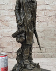 Signed Original Bronze Wyatt Earp Statue Sculpture Western Cowboy 21" x 7"