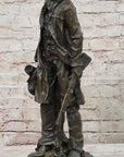 Signed Original Bronze Wyatt Earp Statue Sculpture Western Cowboy 21" x 7"