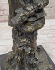 Signed Original Bronze Wyatt Earp Statue Sculpture Western Cowboy 21" x 7"