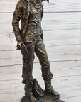 Cowgirl Female Cowboy Bronze Statue Sculpture Western Country Figure 22" X 7"