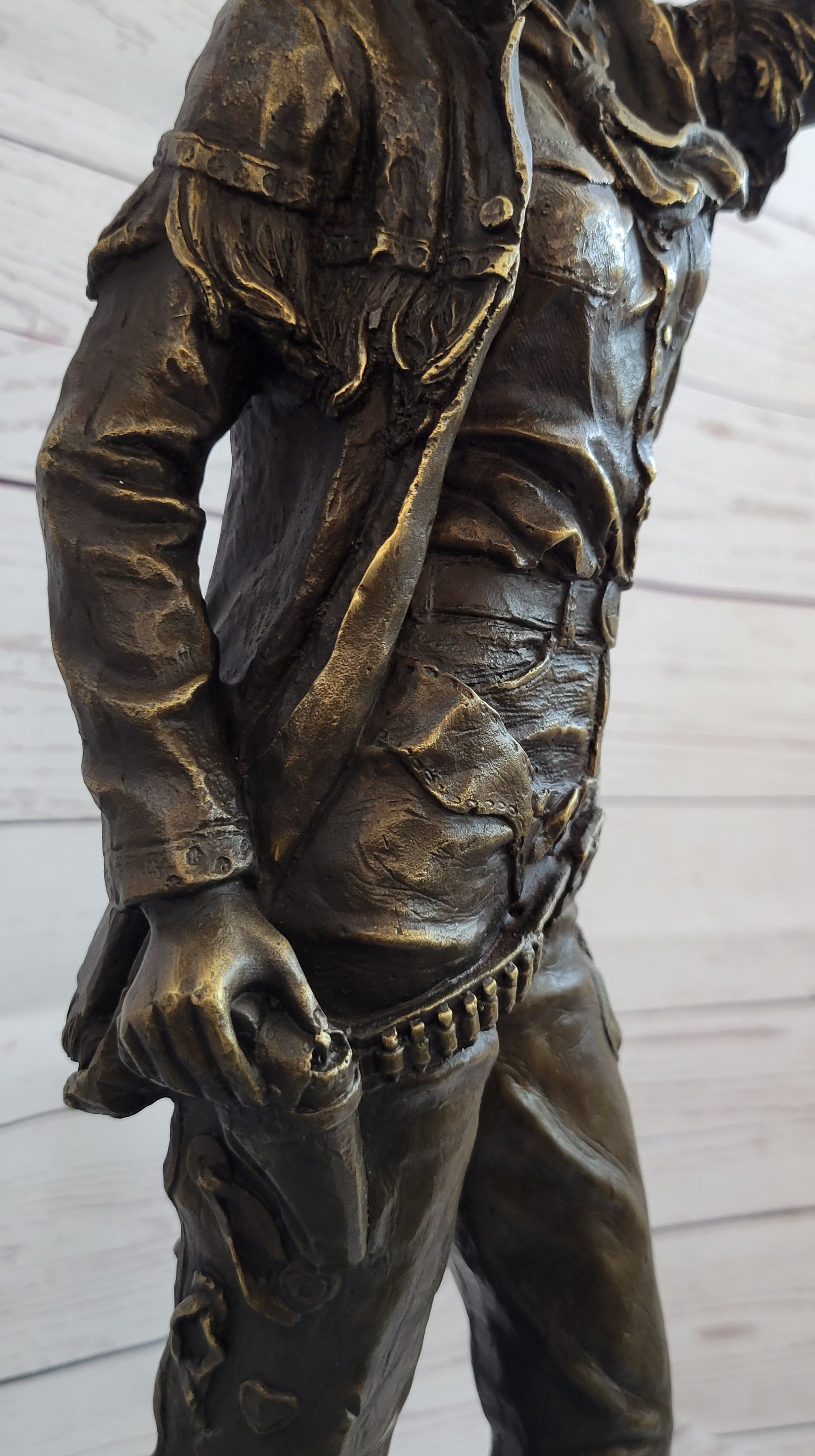 Cowgirl Female Cowboy Bronze Statue Sculpture Western Country Figure 22&quot; X 7&quot;