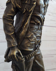 Cowgirl Female Cowboy Bronze Statue Sculpture Western Country Figure 22" X 7"