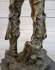 Cowgirl Female Cowboy Bronze Statue Sculpture Western Country Figure 22" X 7"