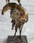 Frederic Remington Buffalo Horse Bronze Sculpture Western American Artist Art