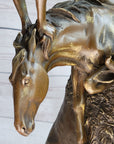 Frederic Remington Buffalo Horse Bronze Sculpture Western American Artist Art