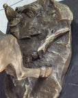 Frederic Remington Buffalo Horse Bronze Sculpture Western American Artist Art