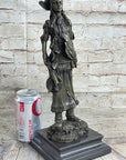Fierce Native American Indian Woman Original Signed B.Wood LostWax Bronze Statue