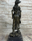 Fierce Native American Indian Woman Original Signed B.Wood LostWax Bronze Statue
