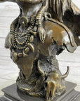 Native American Man & Horse Bronze Bust Statue Sculpture Western Art 14" x 10"