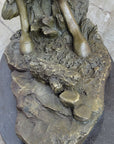 Bronco Buster inspired Country Western Art Bronze Sculpture Featuring Cowboy on Horseback