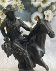 Abstract Modern Art Original Kamiko Outlaw Cowboy Horse Gun Bronze Sculpture Art