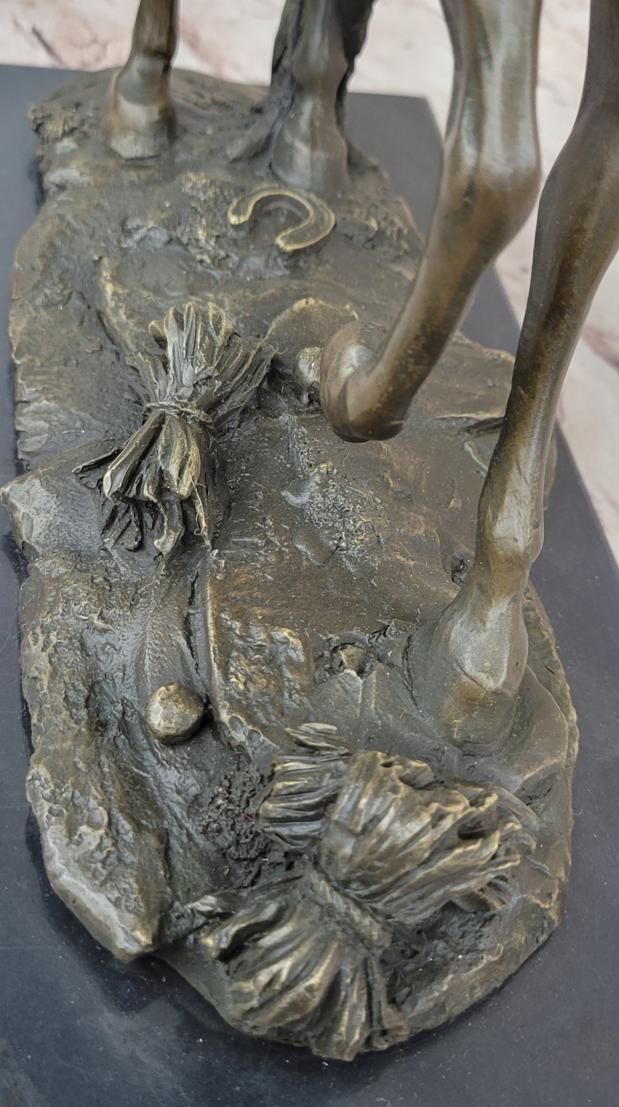 Bronze Western Sculpture Cowboy on Horseback Statue Figure 14&quot; x 11&quot;