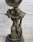 Buffalo Bill Bronze Metal Bust Statue Sculpture Western Signed Original 13" x 6"