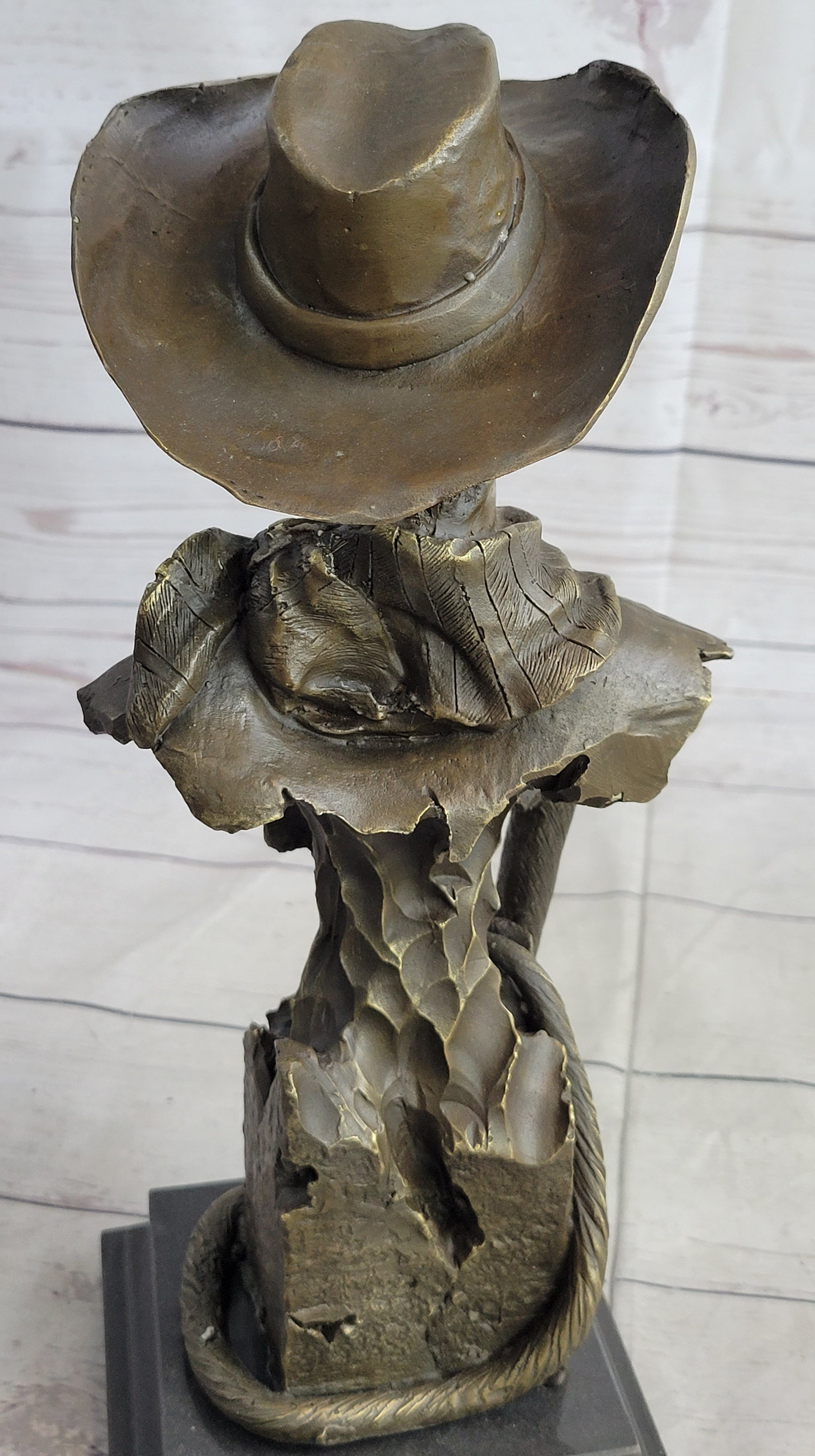 Buffalo Bill Bronze Metal Bust Statue Sculpture Western Signed Original 13&quot; x 6&quot;