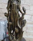 Western 100% pure Bronze Marble Art flower girl sculpture Home Office Decor