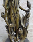 Western 100% pure Bronze Marble Art flower girl sculpture Home Office Decor