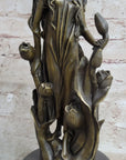 Western 100% pure Bronze Marble Art flower girl sculpture Home Office Decor