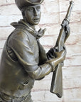 Signed Original Aldo Vitaleh Cowboy W/ Gun and His Dog Bronze Sculpture Statue