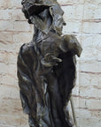Handmade Native American Indian Warrior Bronze Sculpture Statue Figurine Art