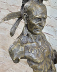 Handmade Native American Indian Warrior Bronze Sculpture Statue Figurine Art