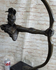 Native American Indian Mohawk Archer Bronze Bust Sculpture Statue Mario Nick 29" x 23"