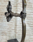 Native American Indian Mohawk Archer Bronze Bust Sculpture Statue Mario Nick 29" x 23"