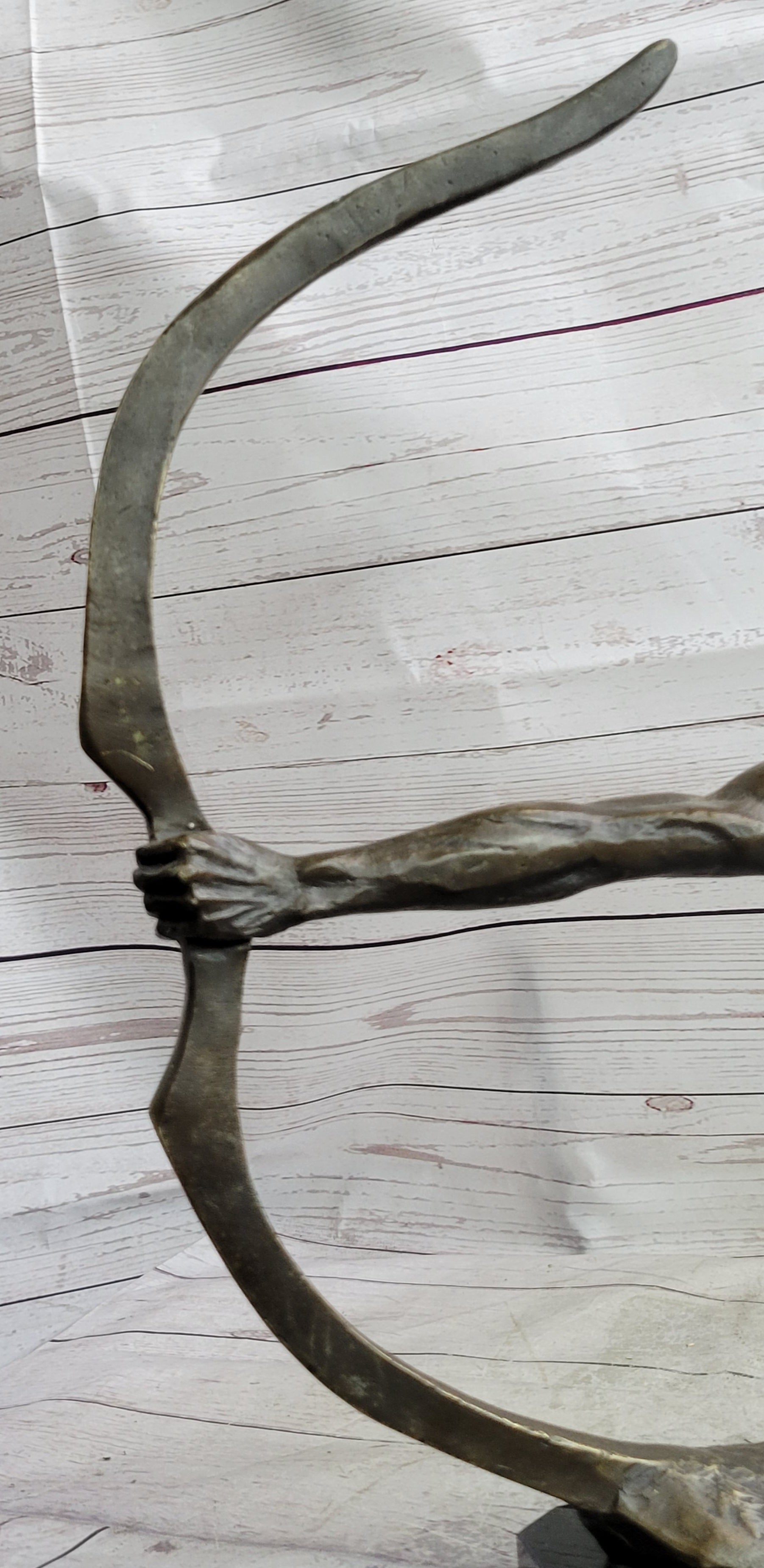 Native American Indian Mohawk Archer Bow Bronze Sculpture Statue Figure 17&quot;