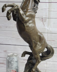 Hot Cast Bronze Rearing Stallion Horse Bronco Western Decor Signed Art Sculpture Statue