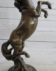 Hot Cast Bronze Rearing Stallion Horse Bronco Western Decor Signed Art Sculpture Statue