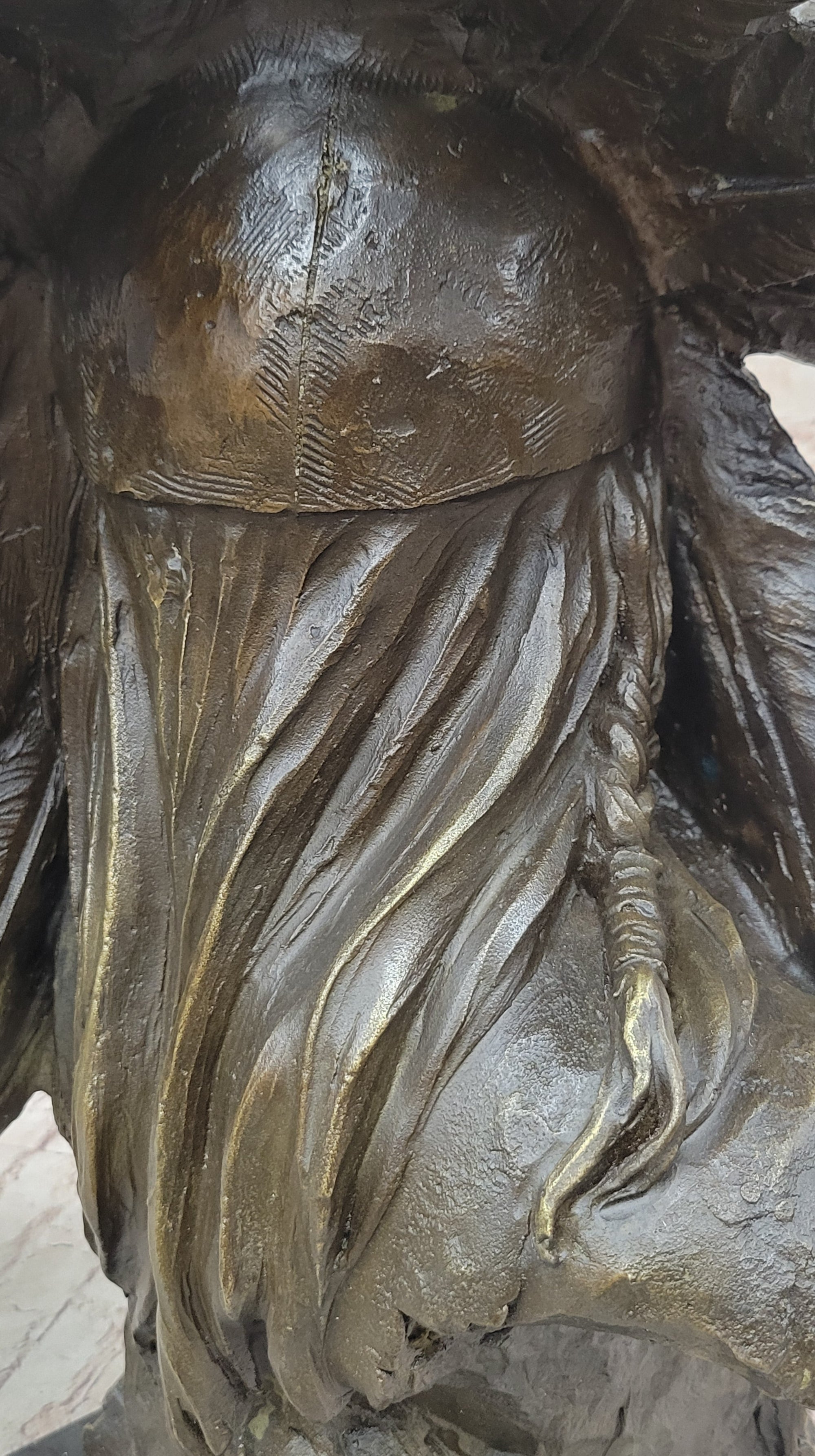 Carl Kauba Native American Indian Chief in War Bonnet Bust Bronze Sculpture Statue