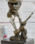 Wyatt Earp Wild West OK Corral Bronze Bust Sculpture Statue Western Art Decor